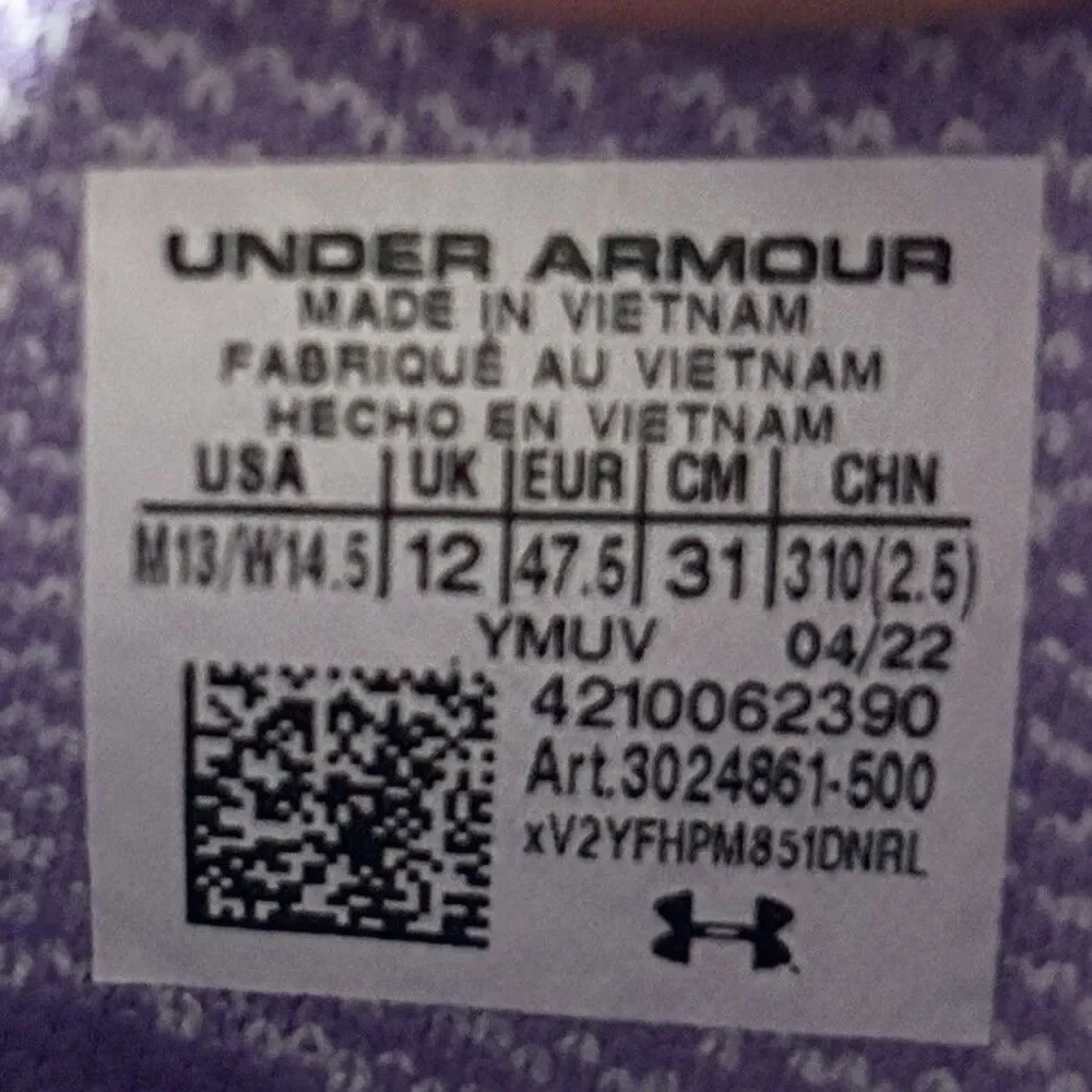 Under Armour Curry 4 FloTro “Vivid Lilac” Men’s Size 13 Basketball Shoes